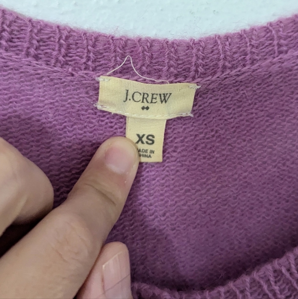 J. Crew Factory Alpaca Wool Blend Button Front Knit Cardigan Purple Size XS - Picture 6 of 8